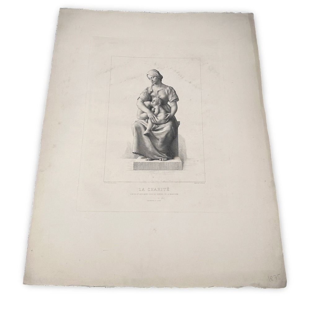 La Charite Paul Dubois Chalcographie du Louvre Engraving Charles Bellay Print